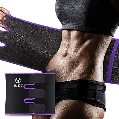 RIYA Waist Trimmer Sweat Waist Trainer Women Waist Sweat Belt Band Belly Stomach Wrap