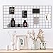 Pulatree Grid Photo Wall, Wire Wall Grid Panel for Photo Hanging Display Metal Grid Wall Decor Organizer Mesh Panels Display Wall Storage 37.4 x 17.7 inch - Black