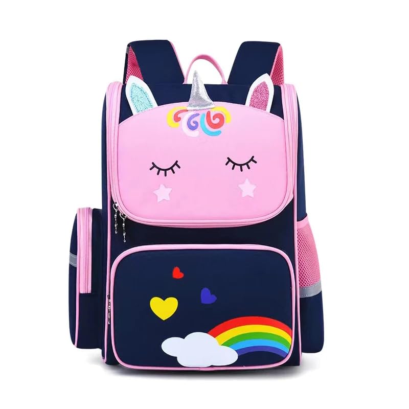 Mochila Escolar Meninas LukeSports Reforçada Feminino Unicornio – 41cm – Estilo Fofo e Conforto Diário (Azul)
