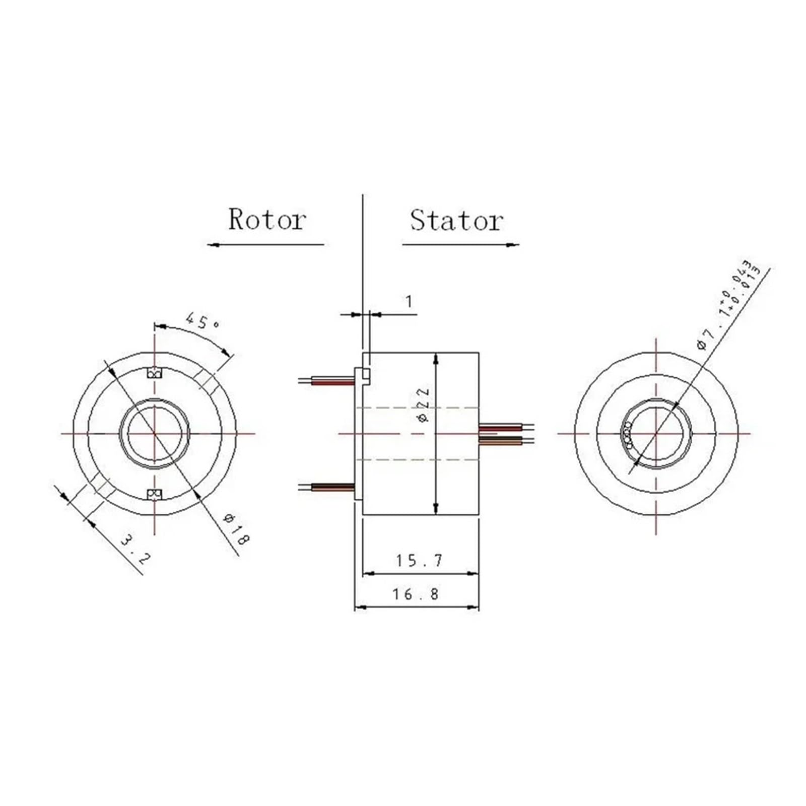 Apertura de 7 mm/5 mm 220 V 2 A 2/4/6 canales SRT007-22-04U/A anillo de lijado de orificio pasante cepillo de anillo conductor eje hueco (SRT007-22-06U)