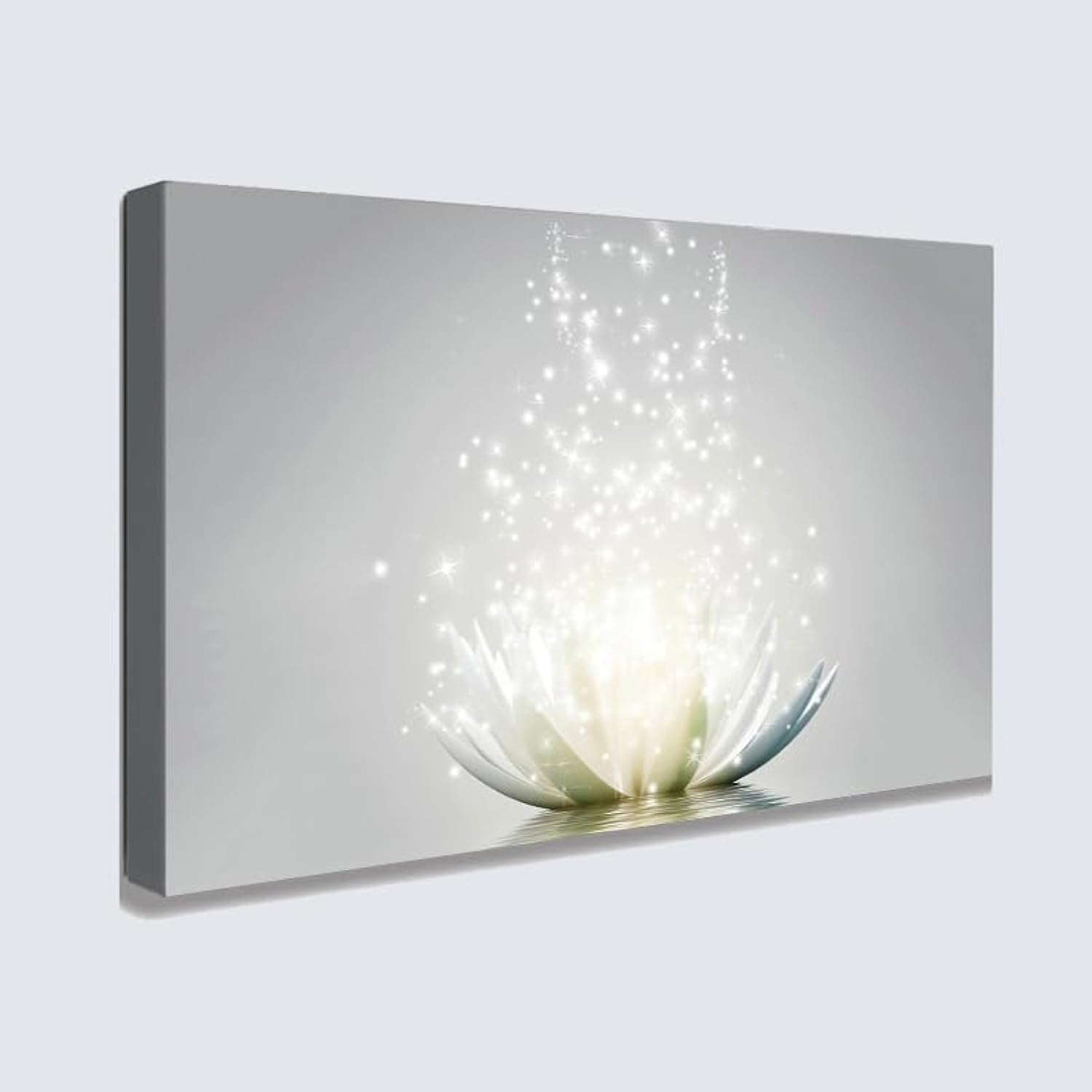 Zen Canvas Wall Art White Lotus Flower Meditation Picture Framed Art Lotus Flower Bloom in Water Canvas Wall Art Print For Yoga Spa Meditation