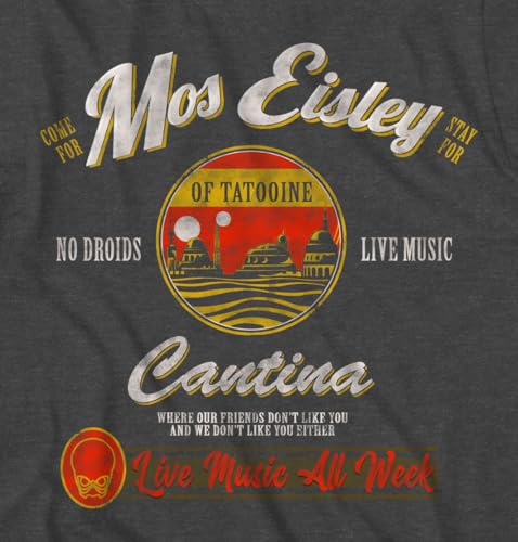 STAR WARS Mos Eisley Cantina Tatooine Men's Adult Graphic Tee T-Shirt (Charcoal Heather, X-Large) by STAR WARS - Used condition - Image 2