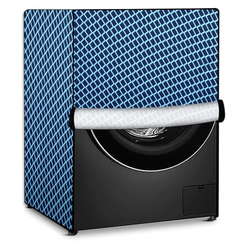 Image of Stylista Washing Machine Cover Compatible for IFB 6.5 Kg Fully-Automatic Front Loading Elena ZX Argyle Pattern Blue