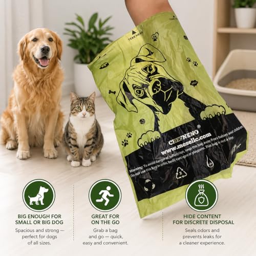 Doggy Poop Bags Biodegradable with Dispenser (1440 Bags) Eco-friendly Dog Waste Pickup Bags Landfill-friendly Refill Rolls Cat Waste Bags (Green, 72 Rolls, Unscented) - Thumbnail 7