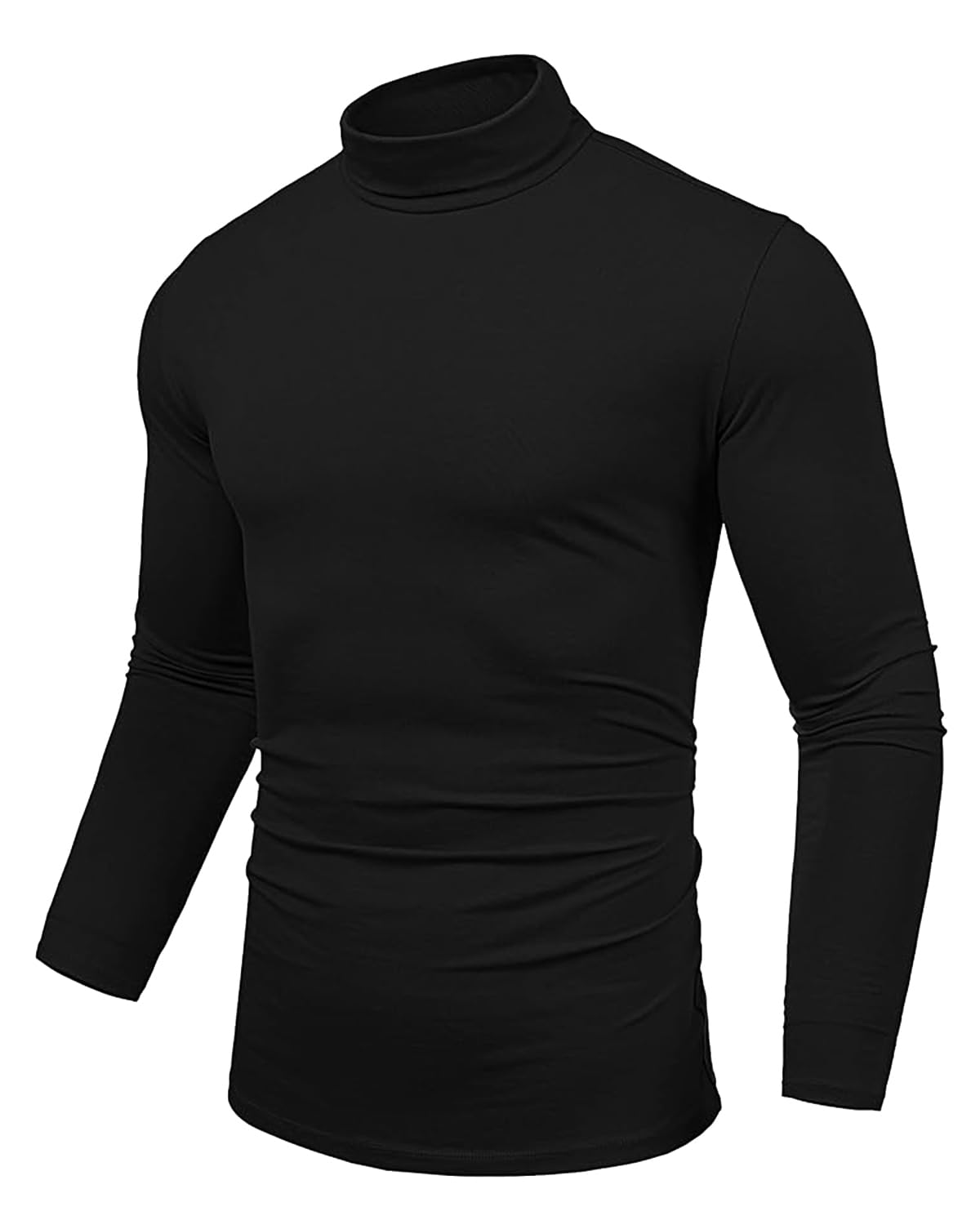 Uusollecy Pull Col Roulé Homme Coupe Ajustée Élastique Léger Basique sous-Pull Manches Longues