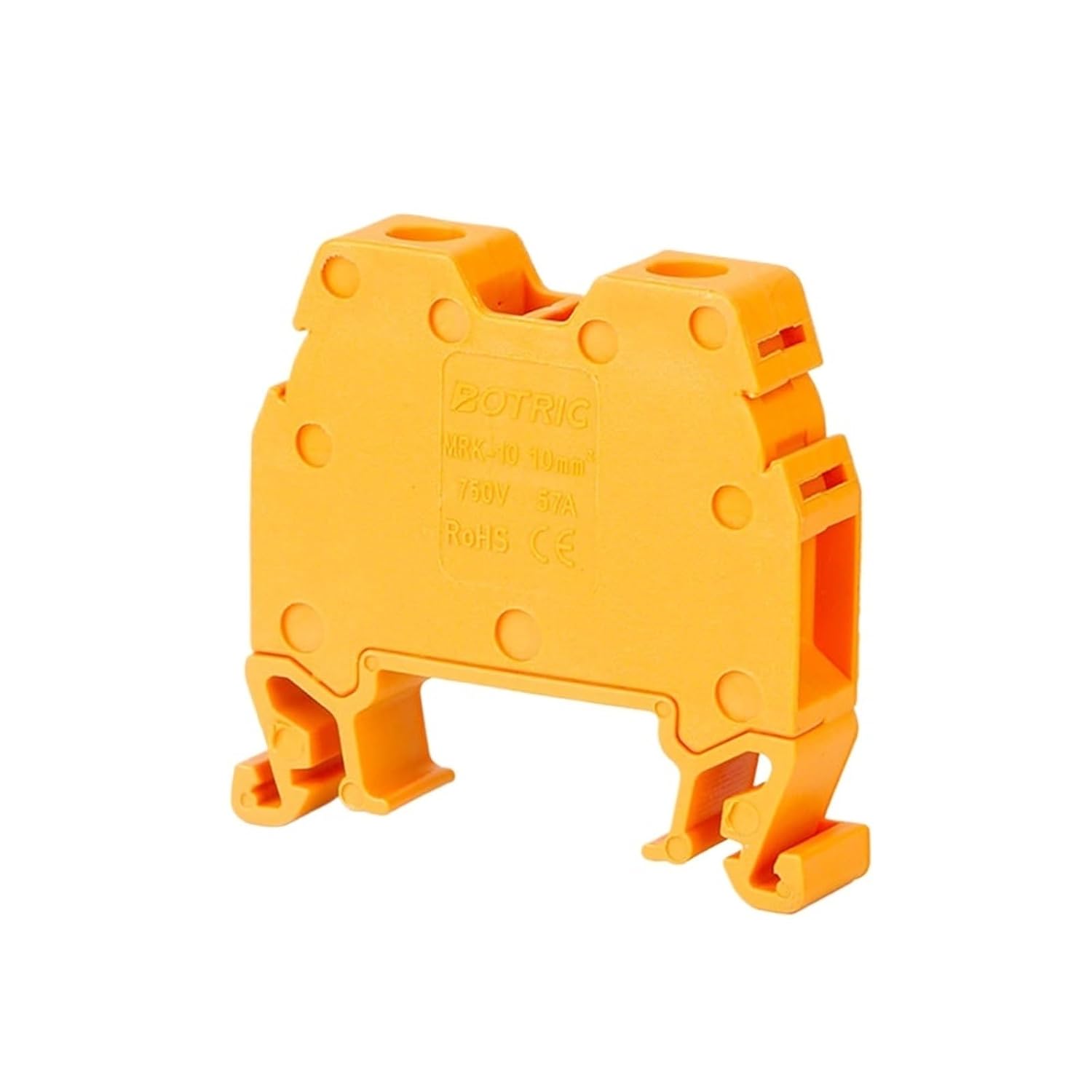 50Pcs MRK10 Screw Connection 10mm² Wire Electrical Din Rail Terminal Block onka10(Grey)