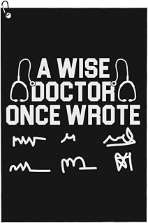 A Wise Doctor Once Wrote Golf Towel 16 x 24 Inch Golf Towels for Golf Bags with Carabiner Clip Polyester Golf Towel Golf Accessories for Men Women