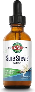 KAL Pure Stevia Extract - Stevia Liquid Drops, Natural Sweetener, Sugar Free Replacement for Coffee, Tea, or Baking, Low-Glycemic with No Aftertaste - Vanilla, 1.8 Fluid Ounce Dropper Bottle