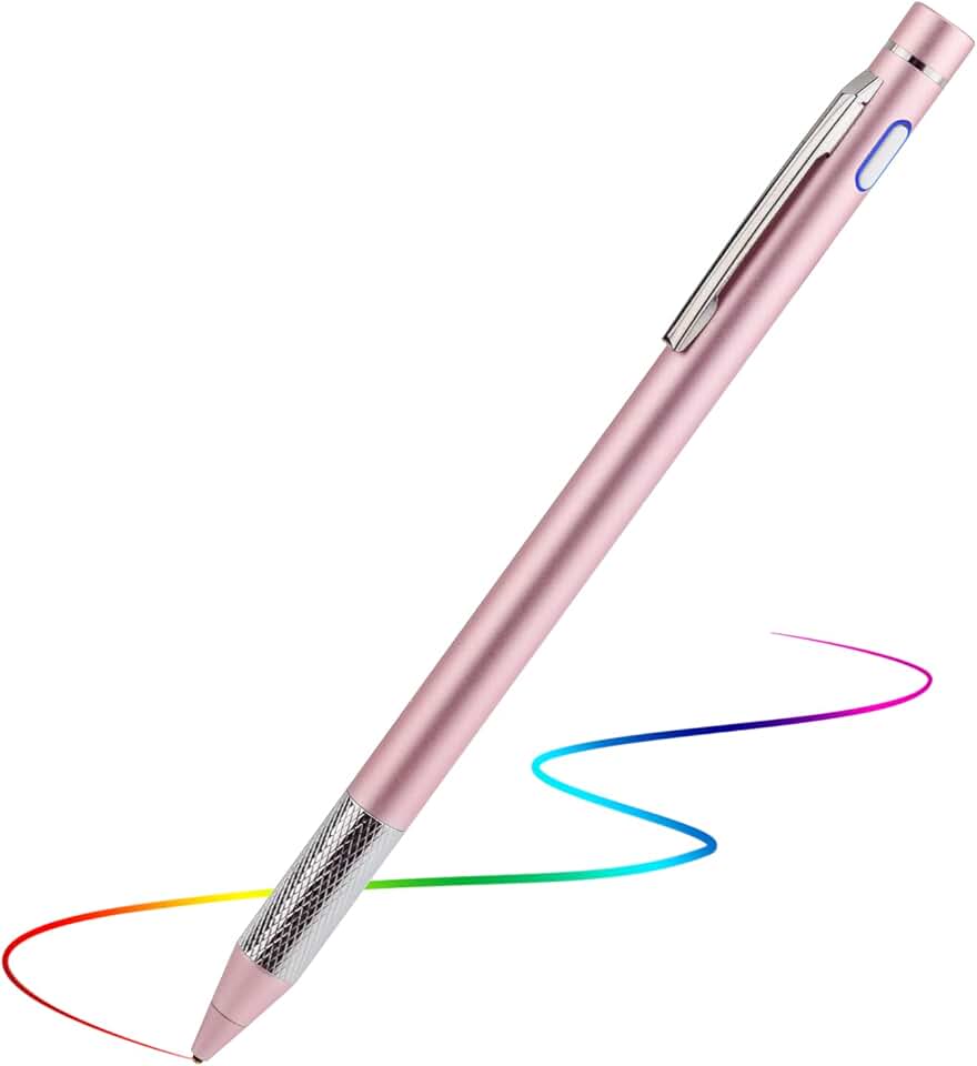 Caneta Stylus Stylus para iPhone 14/15/16/17 Pro Max, caneta digital Minilabo Touch Screens Active Stylus com ponta ultrafina de 1,5 mm para iPhone 14/15/16/17 Pro Max, rosa