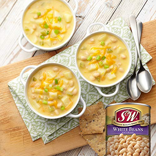 S & W • Canned Navy Beans (12 Pack), Vegan, Non-Gmo, Natural Gluten-Free White Bean, Sourced And Packaged In The Usa, 15 Ounce Can #TOP4