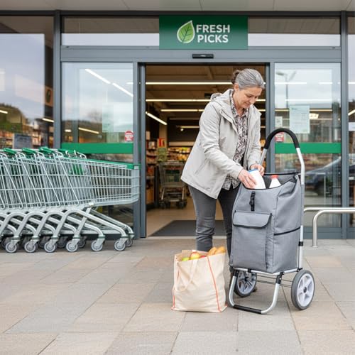 Sac de Remplacement pour Chariot en Tissu Oxford 1 Pièce Gris – vue 6