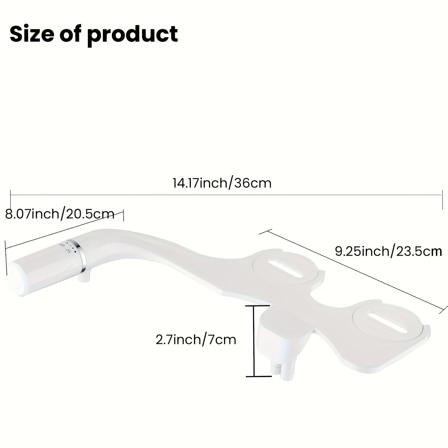 0 23 Ultra-Slim Bidet Attachment for Existing Toilets Non-Electric Dual Nozzle Rear Feminine Wash Adjustable Fresh Water Pressure — view 5