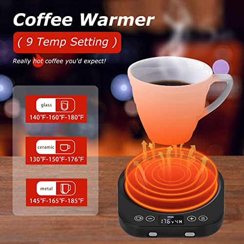 Pusee Candle Mug Warmer Electric,Auto On/Off Gravity-Induction Coffee Mug Warmer With 9 Temp Settings,1-9 Timer Candle Melter Warmer Beverage Coffee Warmer Practical Portable Warmer For Home & Office #TOP1