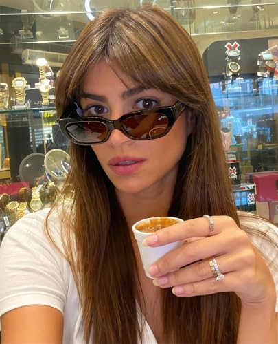 Retro Rectangular Sunglasses for Women Men Chic 90s Rectangle Sunnies Small Narrow Shades Trendy Sun Glasses2