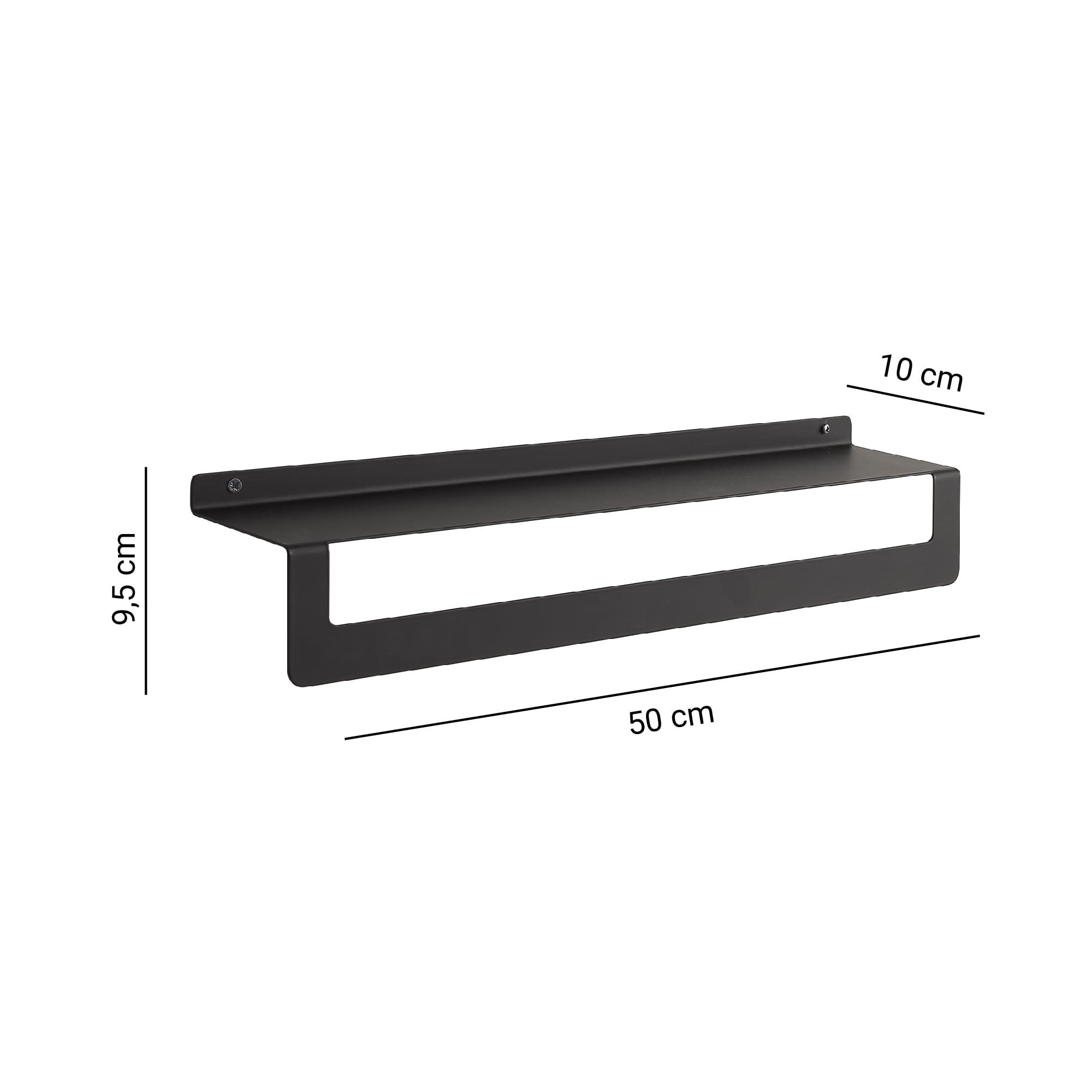 Gedy Cleo Estante baño Doble función, Estante Ducha, repisa para baño, toallero baño, toallero Pared, Negro Mate, Acero Inoxidable AISI 304, 50 x 10 x 9,5 cm, Impermeable