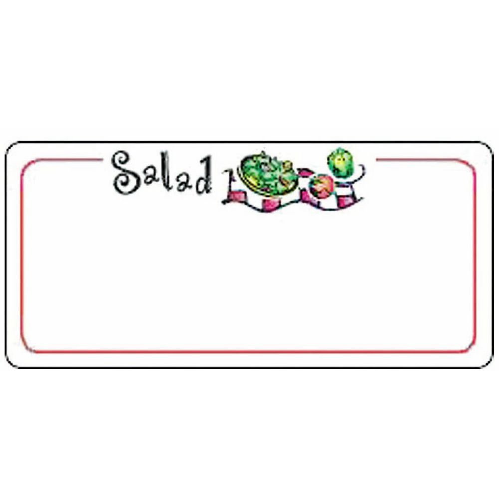 Salad White 12-Up Laser Labels Imprinted - 3 1/2" L x 1 5/8" H by HUBERT – Paper, White, Pack of 780, Model 85610