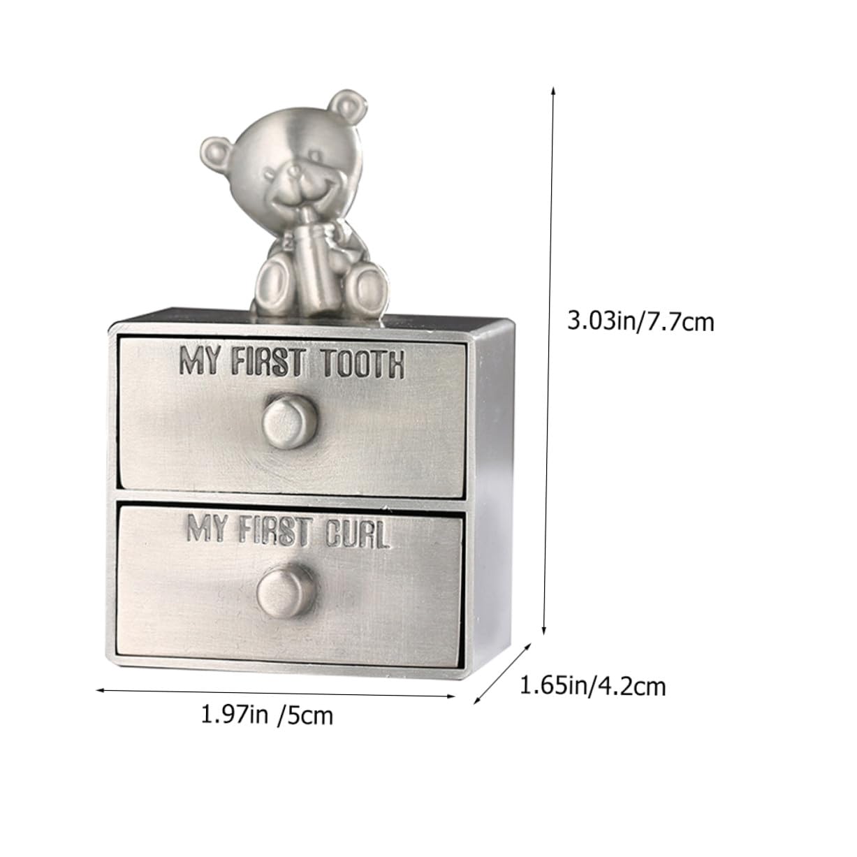 2 piezas Caja de Recuerdos para Primer y de Niña de Metal Resistente Portadientes Compacto para Almacenamiento Seguro de Dientes de Leche para Niñas