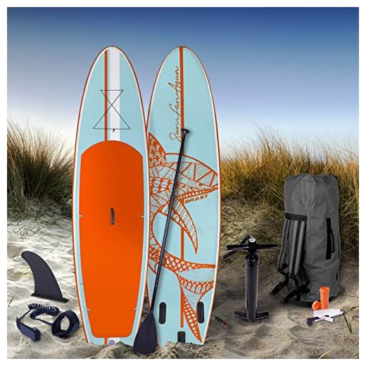 Brast Tabla Paddle Surf Hinchable Shark | 300-365Cm Muchos Modelos | Incl. Accesorios Correa Para El Pie, Bomba, Mochila De Transporte | Azul Verde Amarillo Rojo Turquesa Naranja Rosa