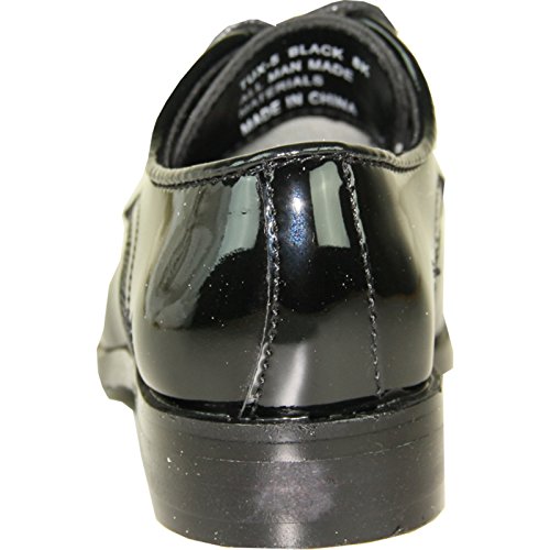 Image of VANGELO Men Dress Shoe TAB and Tux Oxford Formal Tuxedo for Prom Wedding Uniform Medium and Wide Width Black Grey Ivory White Patent