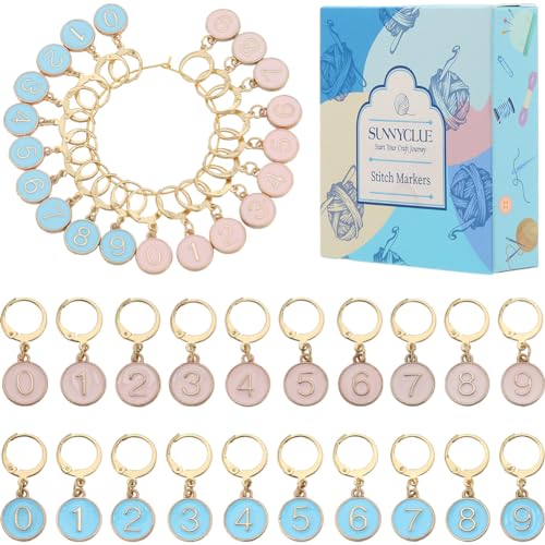 SUNNYCLUE 1 Box 20Pcs Number Stitch Markers Bulk Crochet Marker 1...