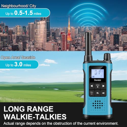Derebir Rechargeable Walkie Talkies for Adults Long Range 2 Pack - image 3