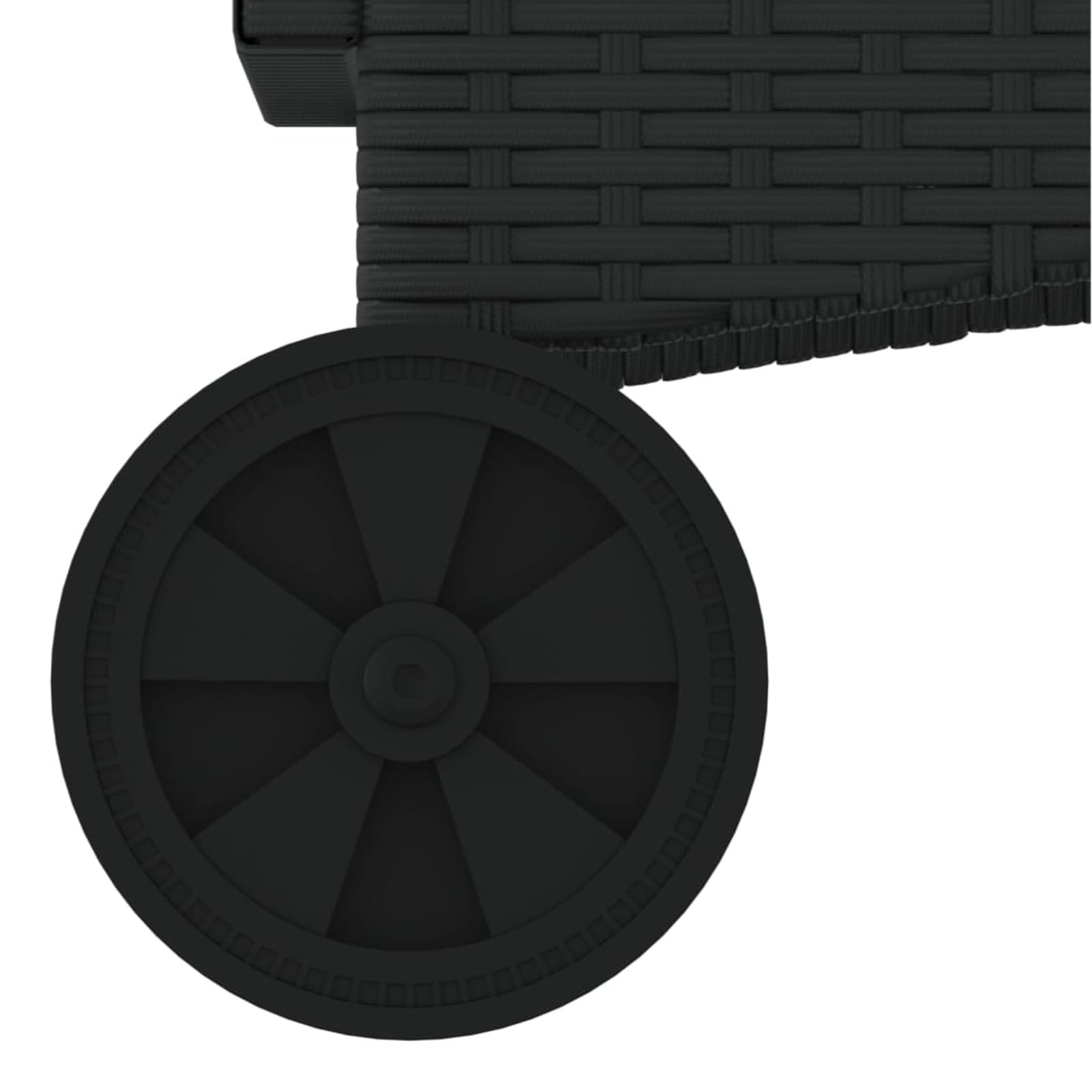 ShGaxin Lettino Prendisole con Ruote e Cuscino in Polyrattan Nero,Lettino Prendisole,Sdraio da Spiaggia,Lettino da Sole,Lettino da Giardino-368308