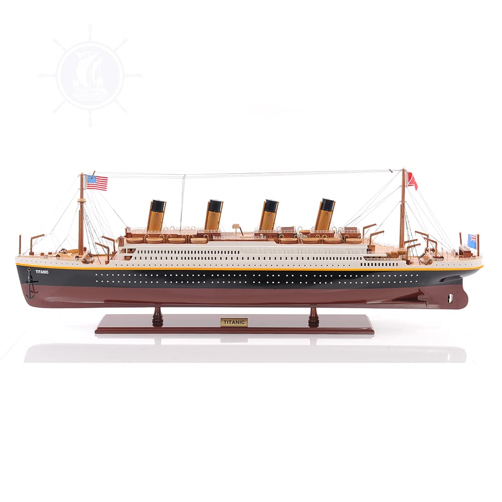 Old Modern Handicrafts RMS Titanic Wooden Ship Model - Hand-Painted, Fully Assembled Titanic Model Ship - Museum Quality Finish for Home & Office - 32.0L x 4.0W x 11.0H Inches