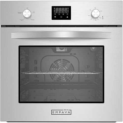 empava 24" vidrio Templado eléctrico integrado único muro Horno 2800W, 110V, vidrio de espejo