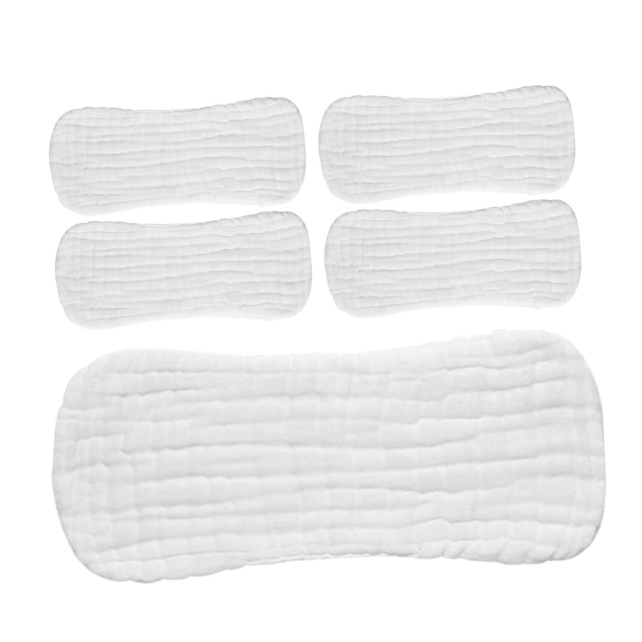 SOIMISS 5pcs Pure Cotton Cloth Diaper Liners for Newborns 0-3 Months Small Size 35x15cm Stretchable Breathable Baby Cloth Diapers Inserts Reusable Baby Bedding