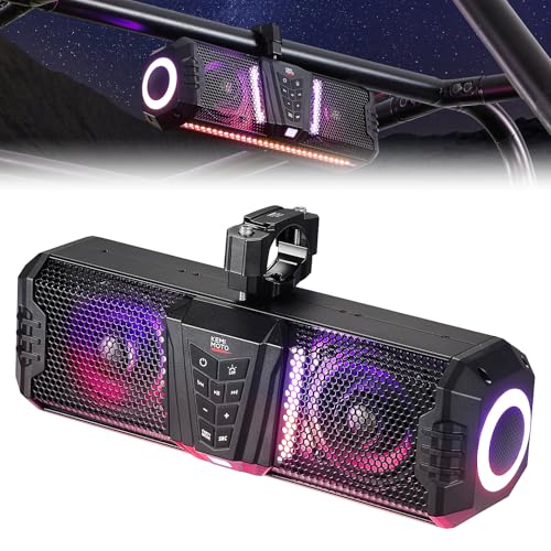 KEMIMOTO Midnight 40 16-inch IP66 Waterproof UTV Sound Bar, Louder RGB 2-Speaker Audio Music Sync...