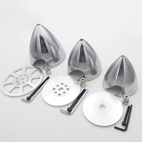 Miniatura 2 de Hélice de metal giratorio de diámetro 2.756 in-5.000 in CNC Plane Spinner para motor de gasolina DLE DLE20 DLE30 DLE55 DLE111 DLE222 RC Airplane