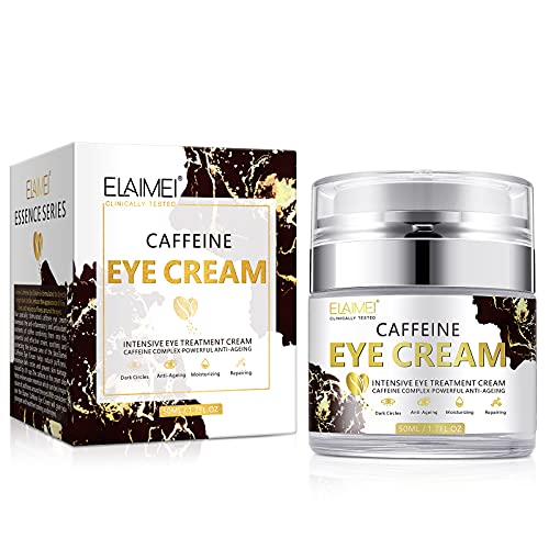 Caffeine Eye Cream for Dark Circles,Puffiness,Crows Feets & Eye Bags,Fine Lines,Reduce Wrinkles,Anti-aging Under Eye Serum Gel with Hyaluronic Acid,Vitamin C E Firming Treatments for All Skin Types