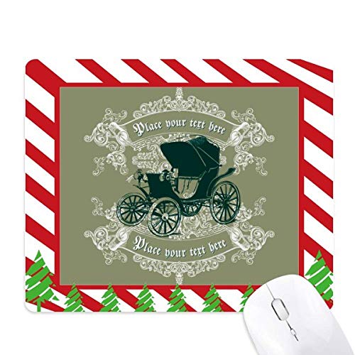 Tapis de souris voitures classiques vert foncé motif fleurs et cannes de Noël