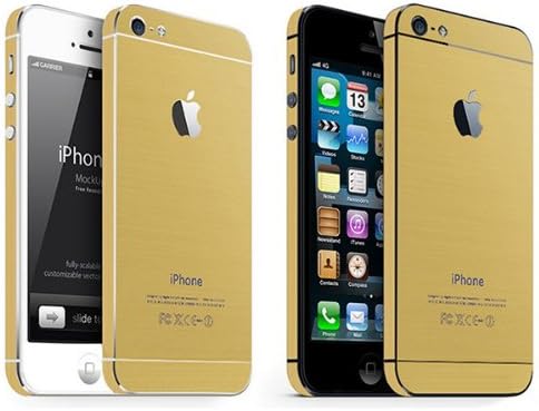 iPhone 5 Skin Sticker,Cute Color Carbon Fiber Decal Full Body Include Front Home Button Glitter Gold Bling Silver Stickers Protector for Apple iPhone 5 5s