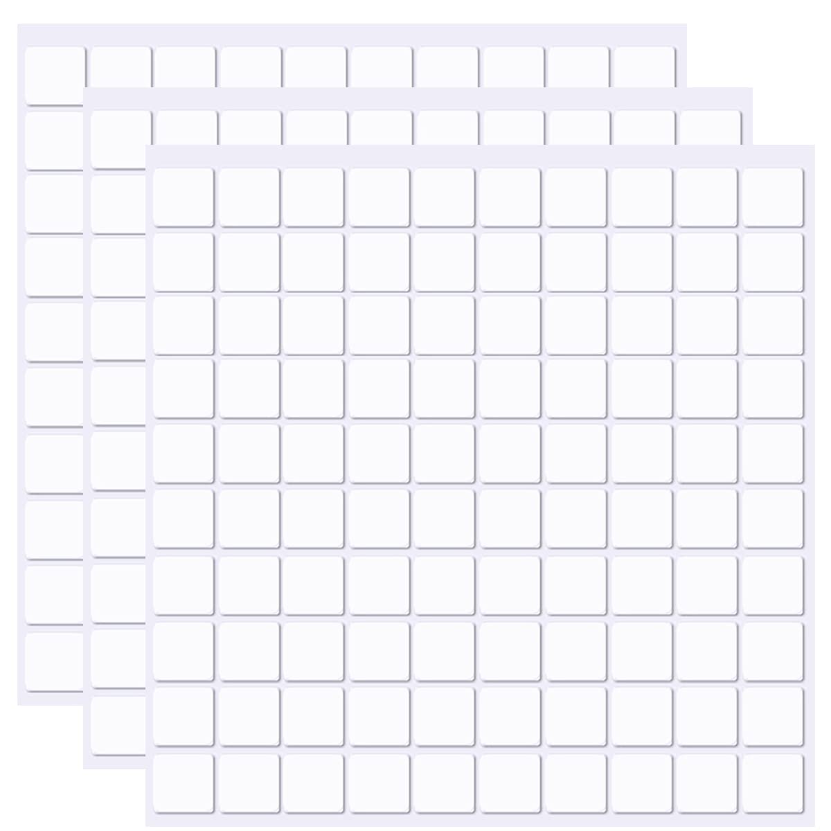 Beautytang 500 Pieces Removable Adhesive Poster Putty,Double-Sided Transparent Square Putty Tapes Reusable Adhesive Tacky Putty for Hanging Poster Photo Frames Pictures (White, 15MM15MM)