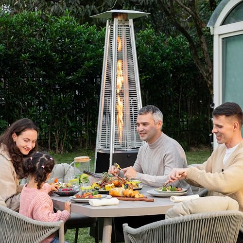 Nuu-Garden-Outdoor-Propane-Patio-Heater-48000-BTU-Pyramid-Outdoor-Heater-with-Wheels-Hammered-Bronze-Tower-Propane-Heater-with-Quartz-Glass-Tube-for-Garden-Terrace-Black Nuu Garden Outdoor Propane Patio Heater 48000 BTU Pyramid Outdoor Heater with Wheels Hammered Bronze Tower Propane Heater with Quartz Glass Tube for Garden Terrace Black