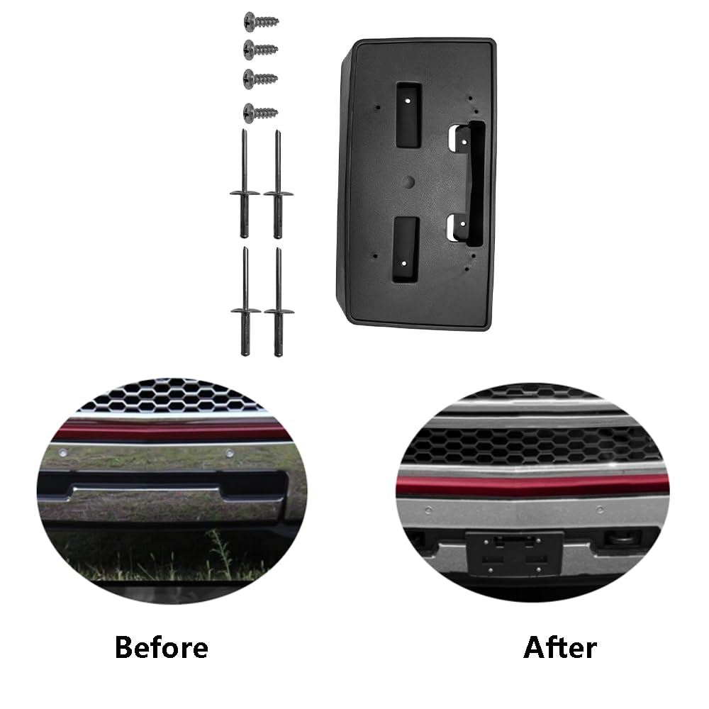 WOZUA Front License Plate Bracket For 2014-2015 Chevy Silverado 1500 | Replacement Mounting Holder GM1068155
