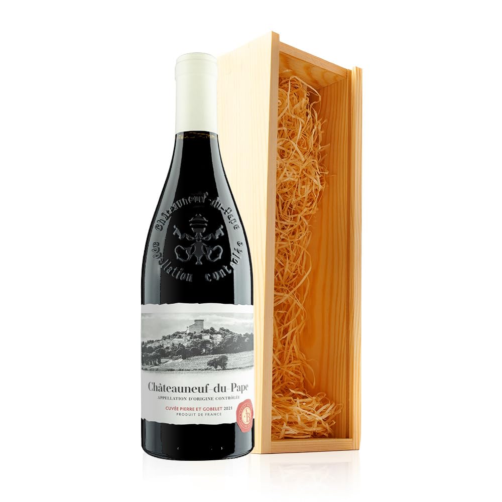 Virgin Wines - Andre Brunel Cuvee Pierre et Gobelet Chateauneuf-du-Pape (75cl) in Wooden Gift Box - Premium French Red