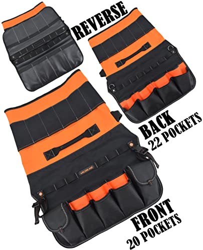 WELKINLAND 1,8 l Eimer-Werkzeug-Organizer, 48 Taschen, Schwarz mit Orange, 5 Gallonen, Wasserfest, PORTABLE_TOOL_BOX – Ansicht 5