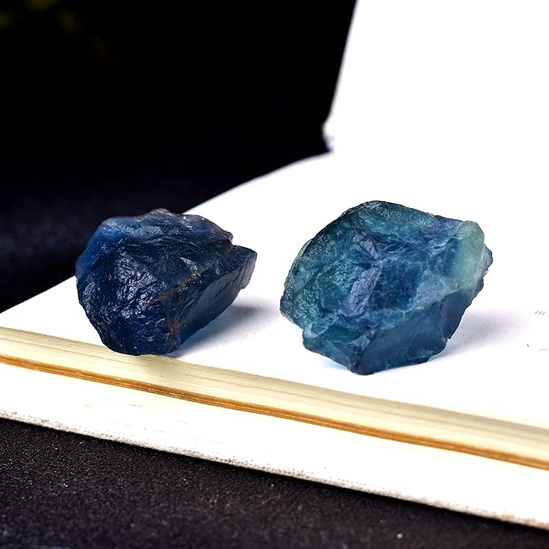 1 STÜCK Natürlicher Blauer Fluorit-Kristallstein Quarz-Erzstein Fluorit-Ornament-Felsprobe DIY-Geschenkstein-Mineralprobe (4 Stück)