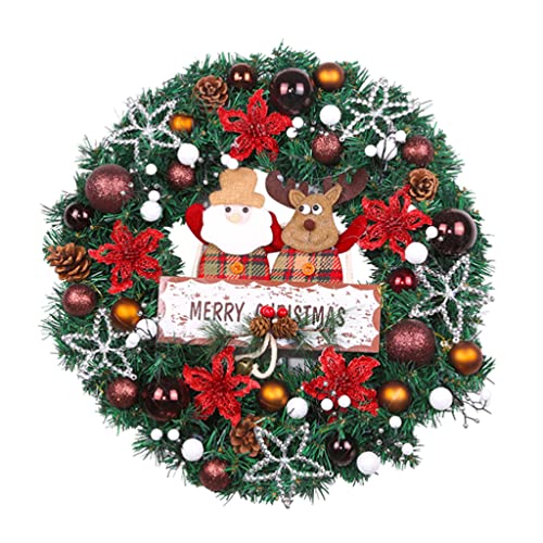 Couronne de Noël magnifiquement classique pour porte d'entrée FLXHSA