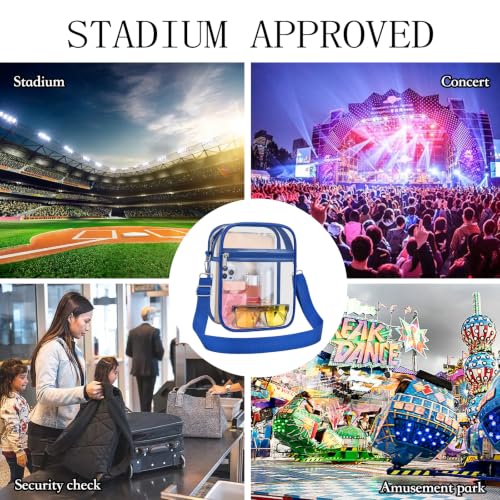 Image of USPECLARE Clear Purse for Stadium Events Transparent Messenger Bag | Stadium Approved Clear Crossbody Bag with Adjustable Straps for Men and Women for Concerts, Game Days, Outdoor Events