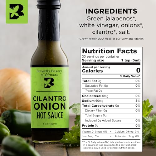 Image of Butterfly Bakery of Vermont Cilantro Onion Hot Sauce, 5 fl oz