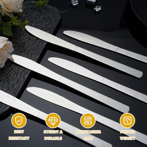 Image of 72 PCS Dinner Knifes Set - Windsor Stainless Steel Table Knives 8.7 Inch with Dishwasher Safe Butter Knives,Metal Butter Knofe,Dinner Knife Silverware for Home,Kitchen or Restaurant