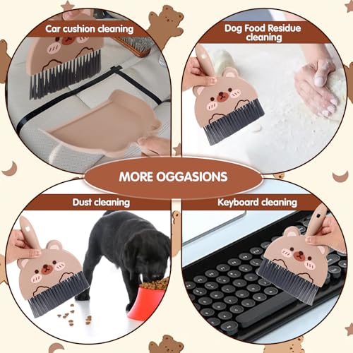 Tyqour Mini Besen und Kehrschaufel Set Tragbar Schaufel und Besen Set Handfeger und Schaufel Klein Tischbesen mit Schaufel Mini Handbesen mit Schaufel Camping Zubehör für Haus,Büro,Schule(Braun) – Bild 6