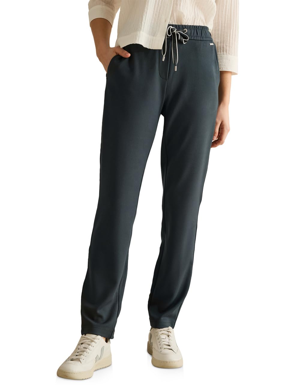 Cecil Women's B378811 Trousers in Casual fit, Slate Khaki, S / 28L