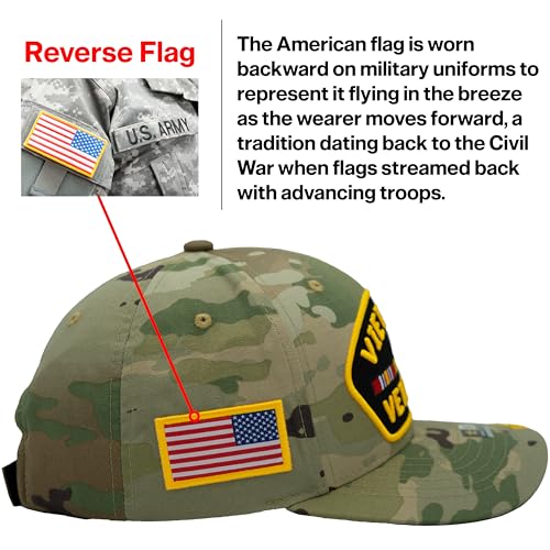 Image of Vietnam Veteran Hat US Army Official Licensed Army Veterans Embroidered Adjustable Military Baseball Cap for Men