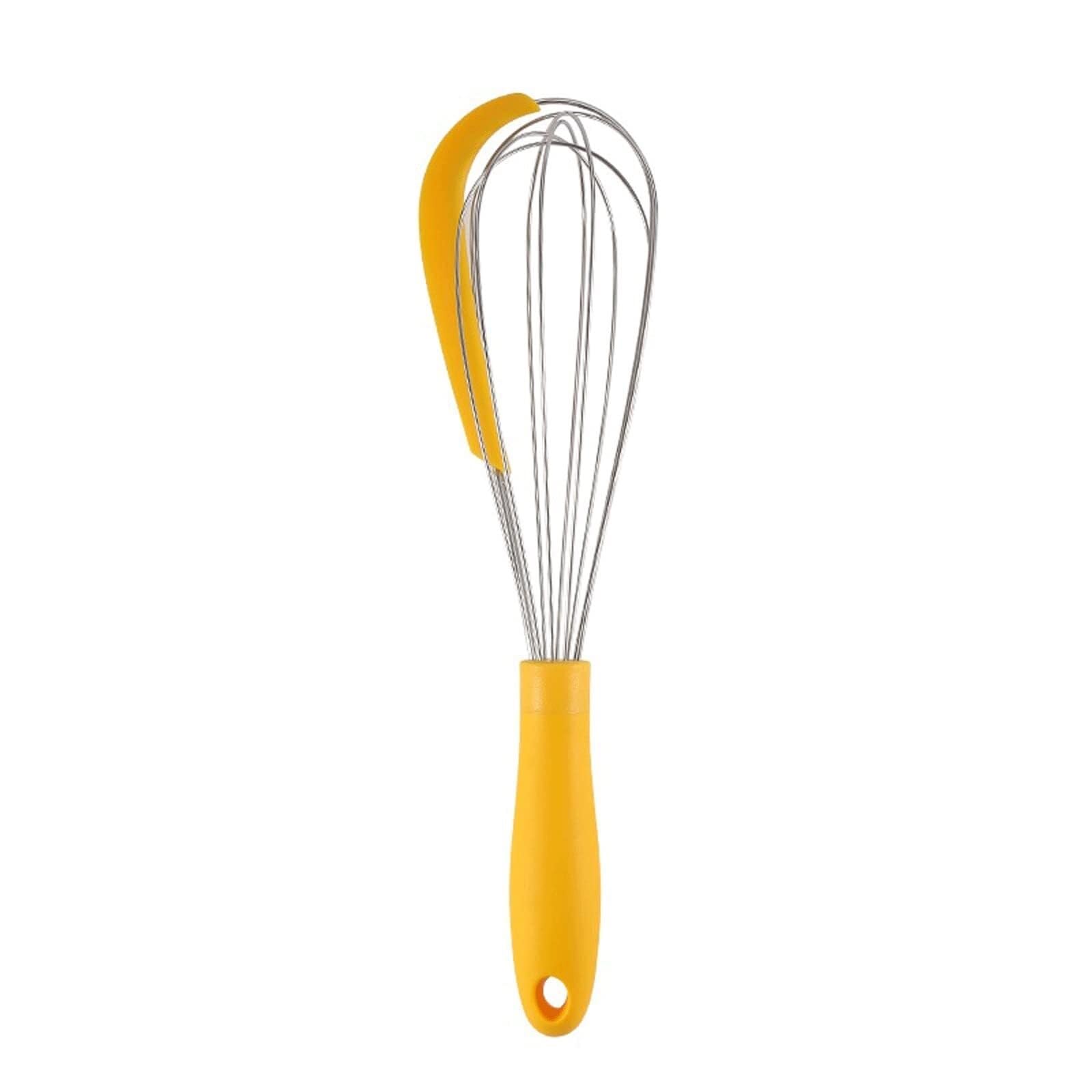 Batidor Huevos Batidor De Huevos Manual Giratorio Multifuncional, Cocina, Herramientas For Hornear, Mezclador Harina Silicona Utensilios Cocina(Yellow)
