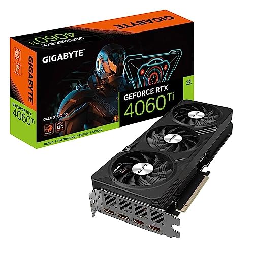 GIGABYTE GeForce RTX 4060 TI Gaming OC 8GB Targeta gráfica GDDR6 18Gbps 128bit, PCI-E 4.0, 2X DisplayPort 1.4, 2X HDMI 2.1a, NVIDIA DLSS 3, Supports 4K, Ada Lovelace Arch, GV-N406TGAMING OC-8GD