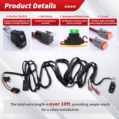 Image of Whip Light Wiring Harness Kit 16AWG for Polaris Ranger RZR General